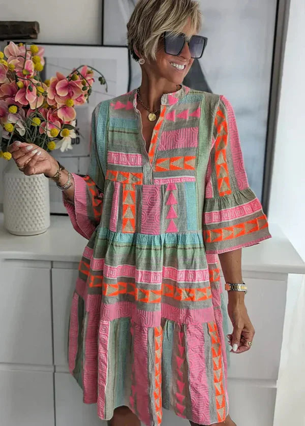 Ava - Chic V-Hals Hennepzomerjurk