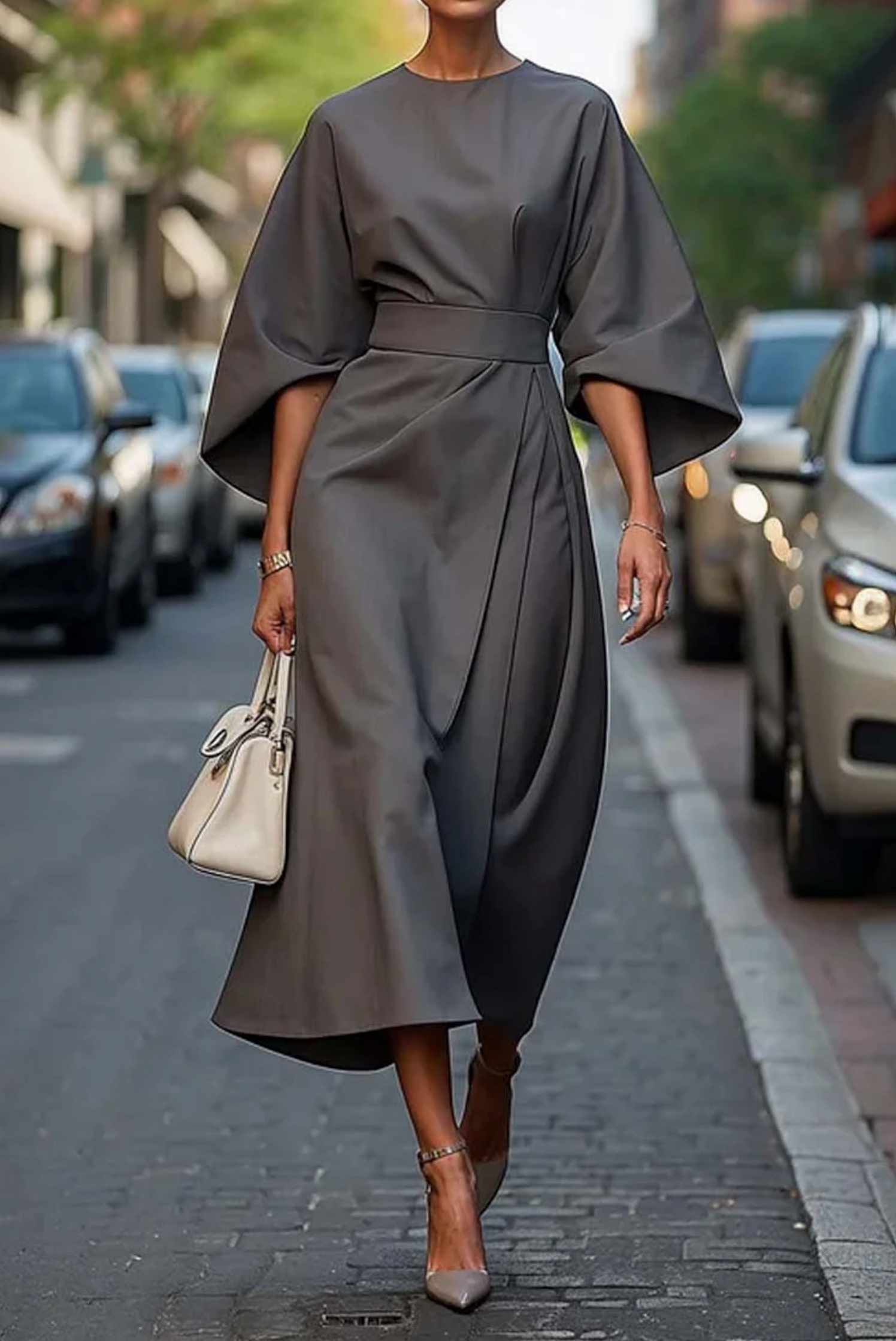 Matzliah™ | Elegante Lantern Mouw Jurk