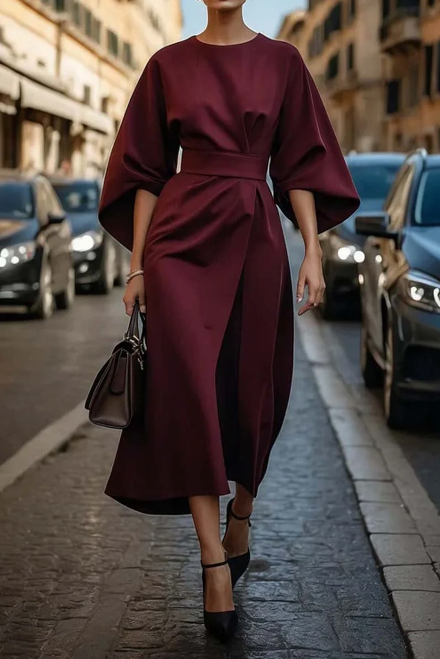Matzliah™ | Elegante Lantern Mouw Jurk