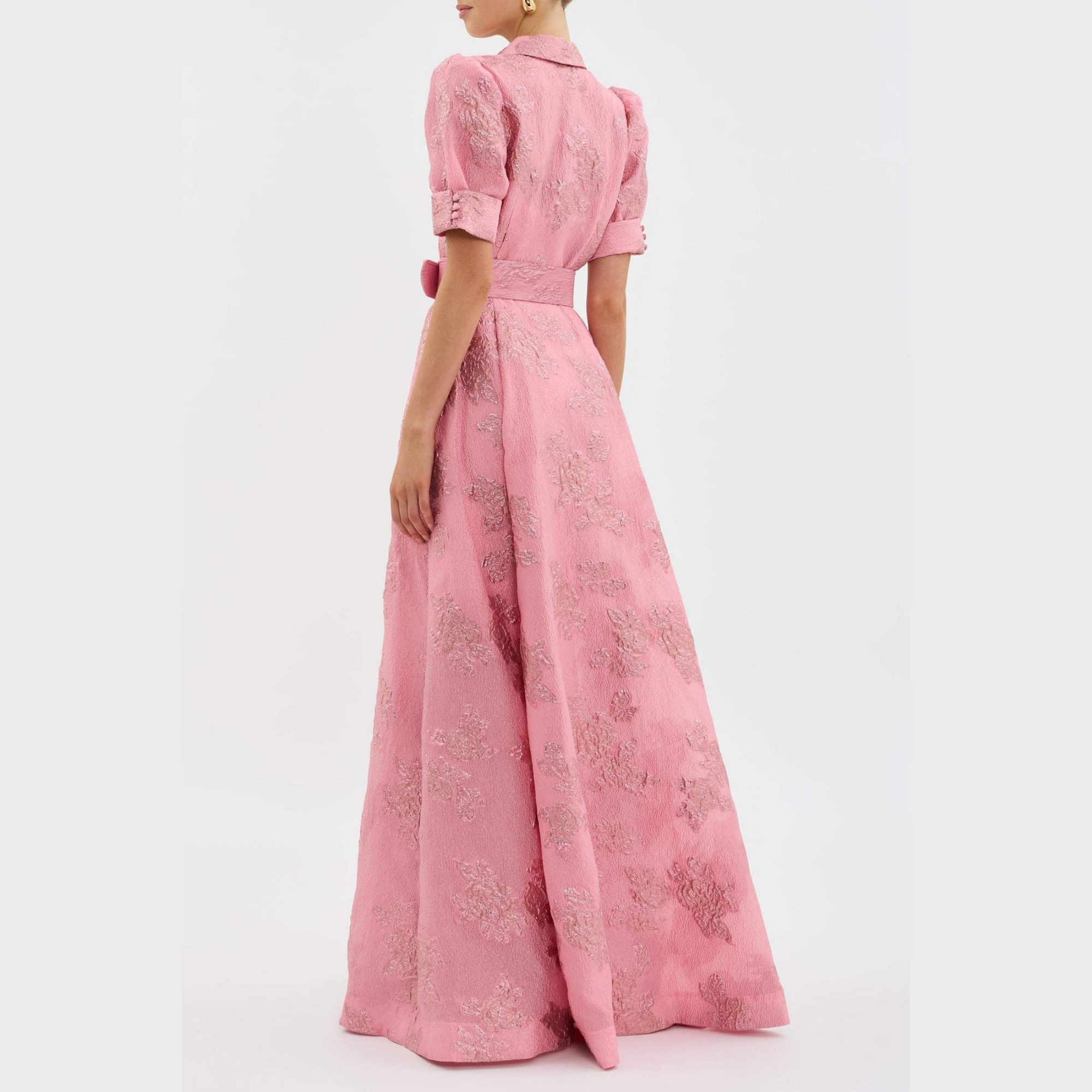 ROZE JURK MET BOLLE MOUWEN