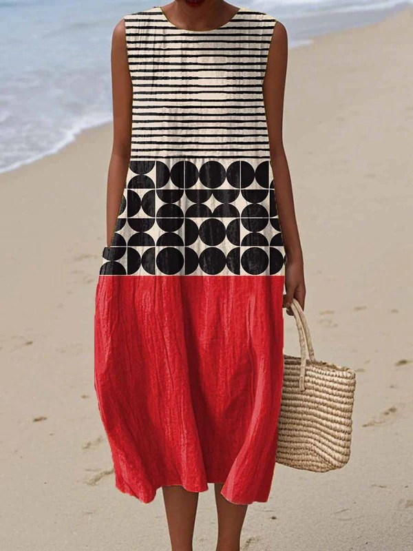 Jane™ || Colorblock Midi-jurk