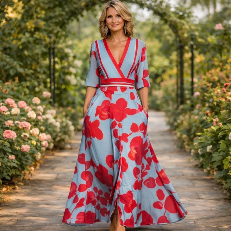 Mila™ | Soepele V-hals Maxi-jurk