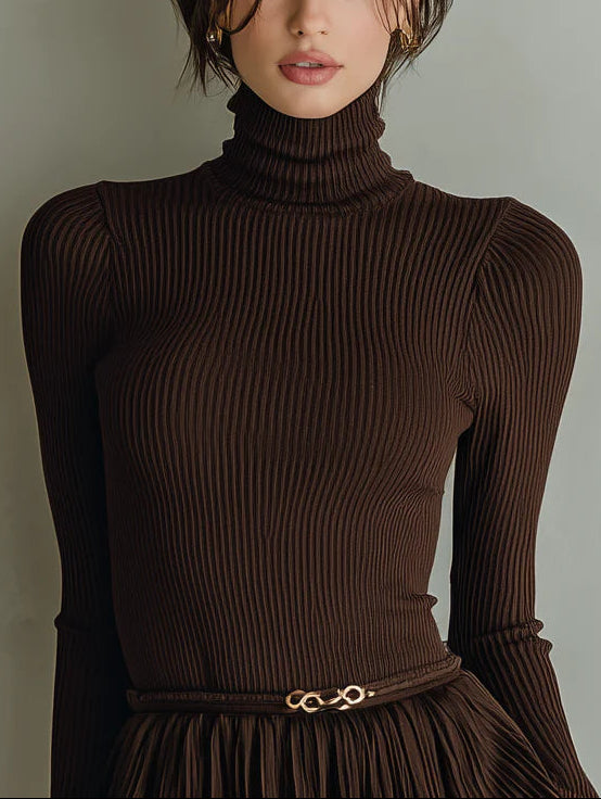 Soline™ | Elegante Bruine Bodycon Jurk