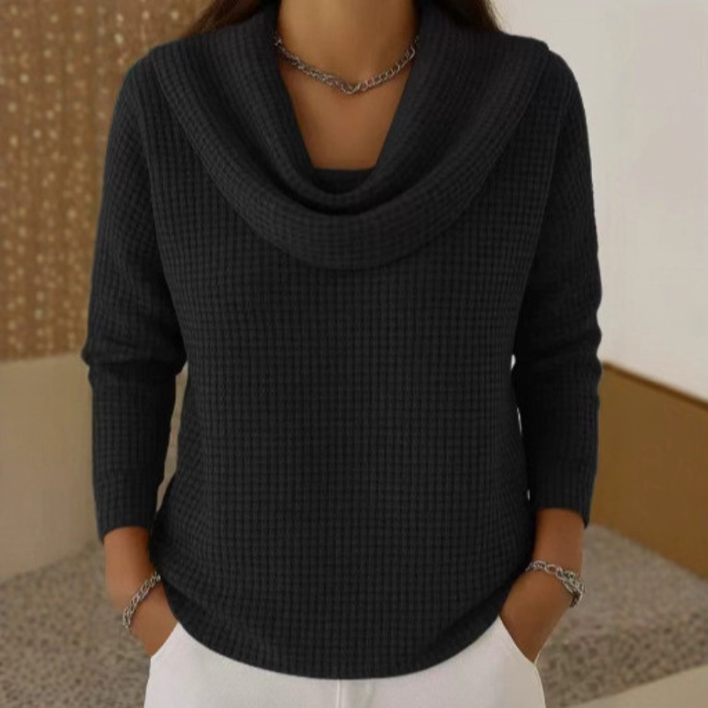 AMBER™ | Elegante Trui met Warm Comfort en Vloeiende Watervalhals voor Elke Dag