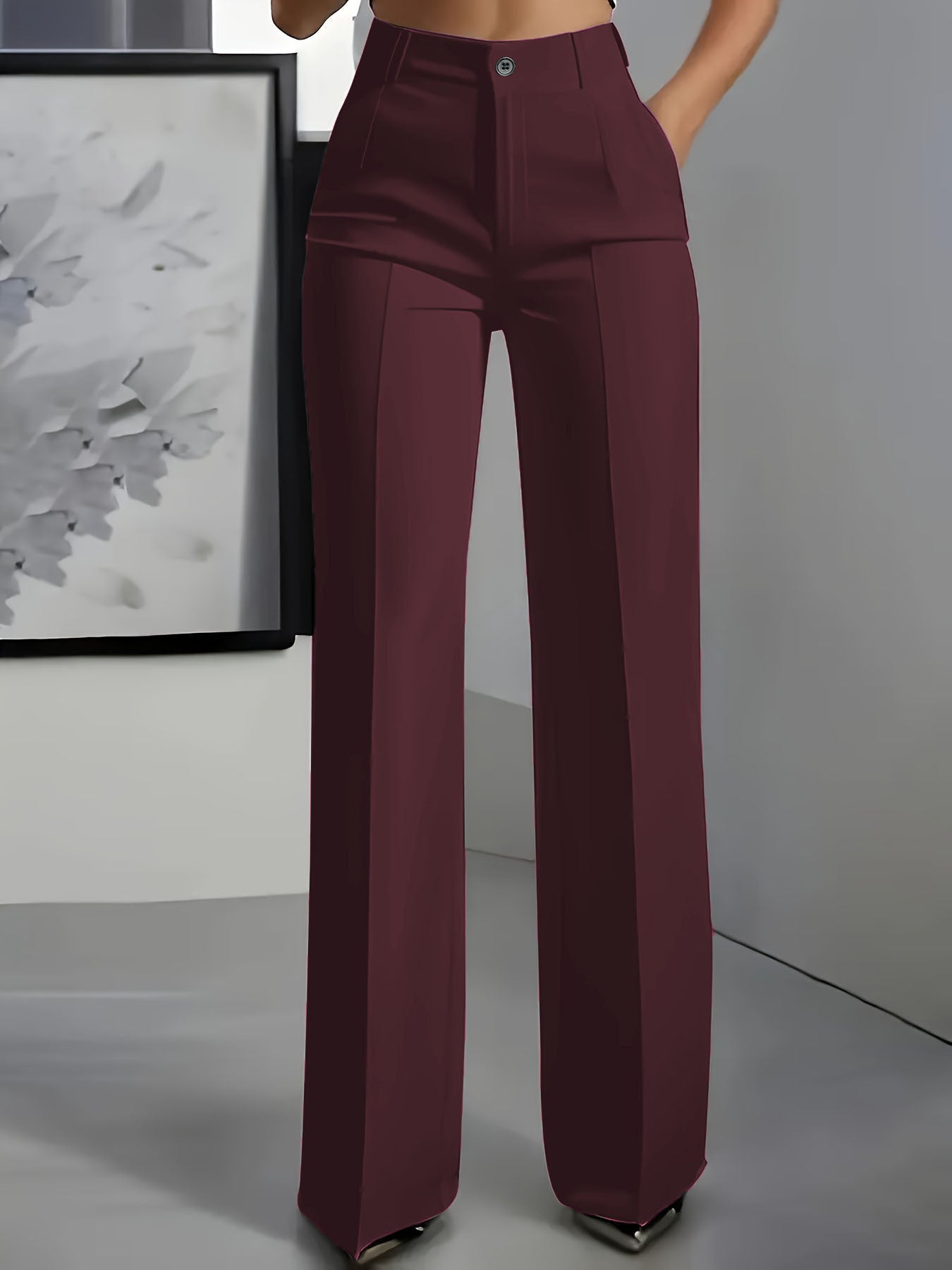 Dames hoge taille broek met elastische taille