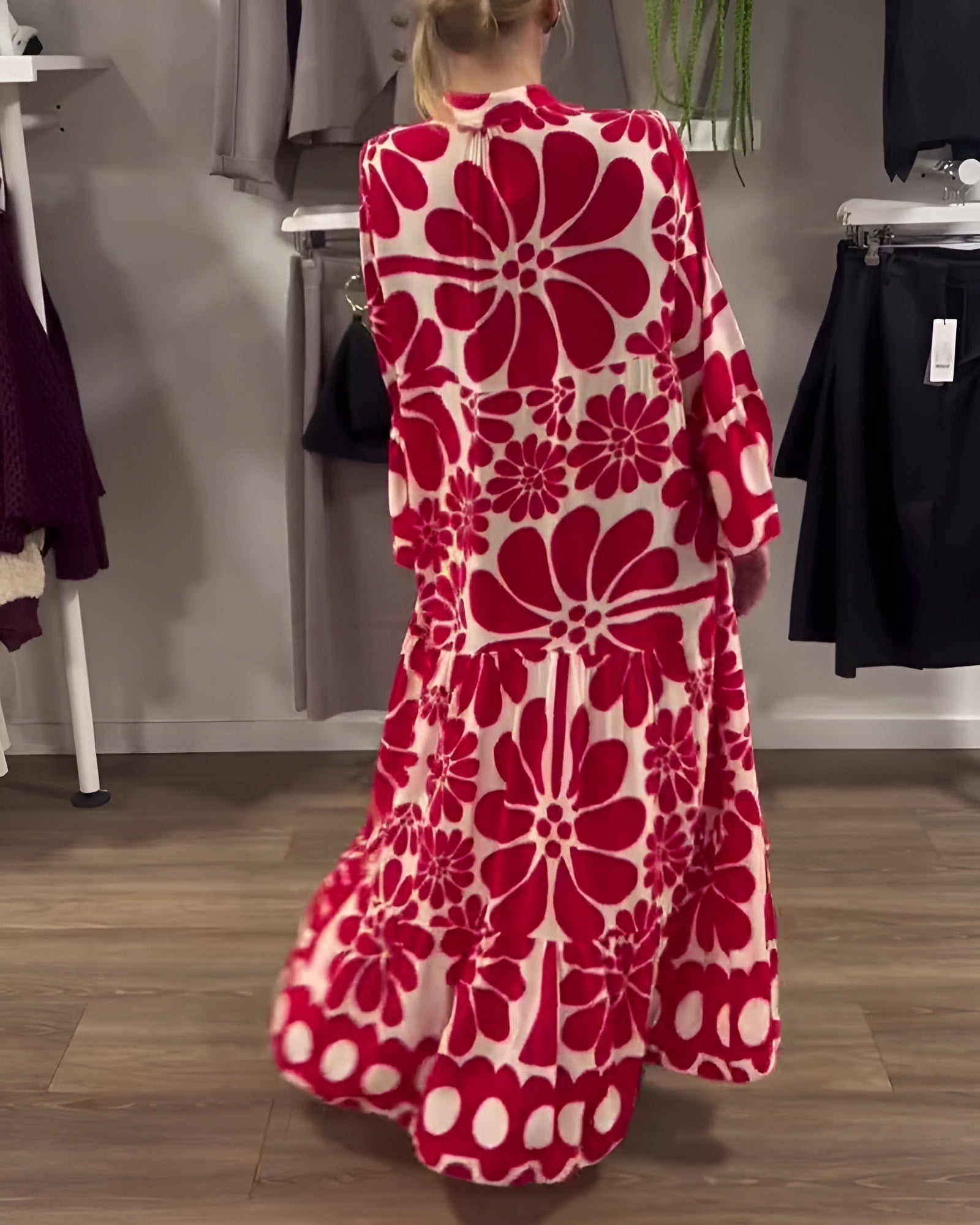 MARIELLE | ELEGANTE MAXI JURK MET PATROON