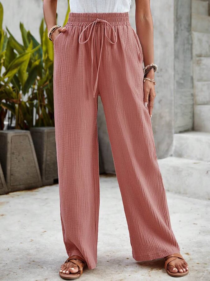 Noa™ | Casual Wide Leg Broek met Elastische Taille