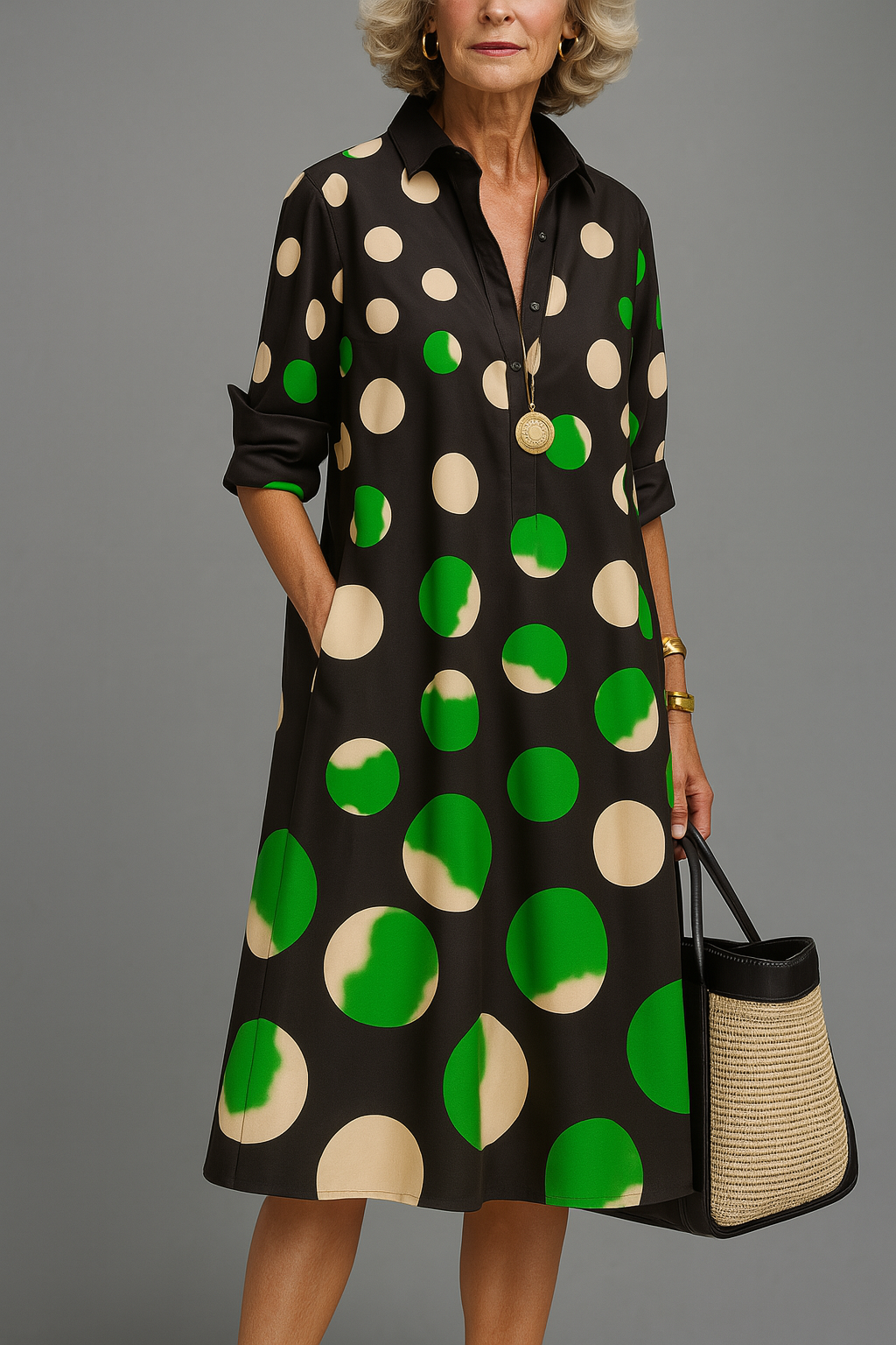 Daniela - Luxe Midi Jurk voor Moeiteloze Elegantie