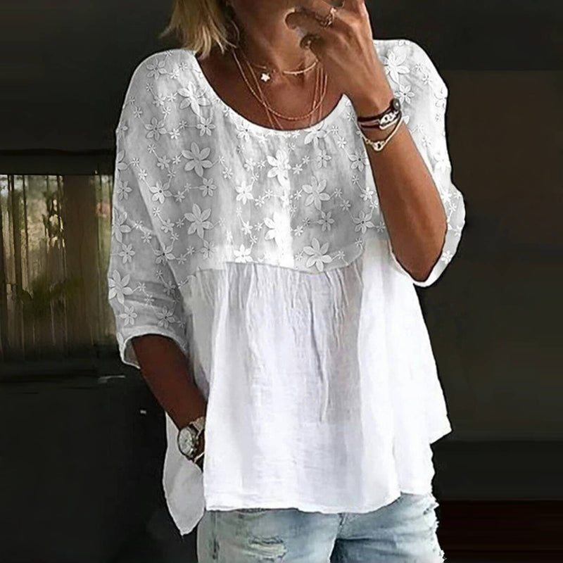 Blouse Patchwork Bloemen