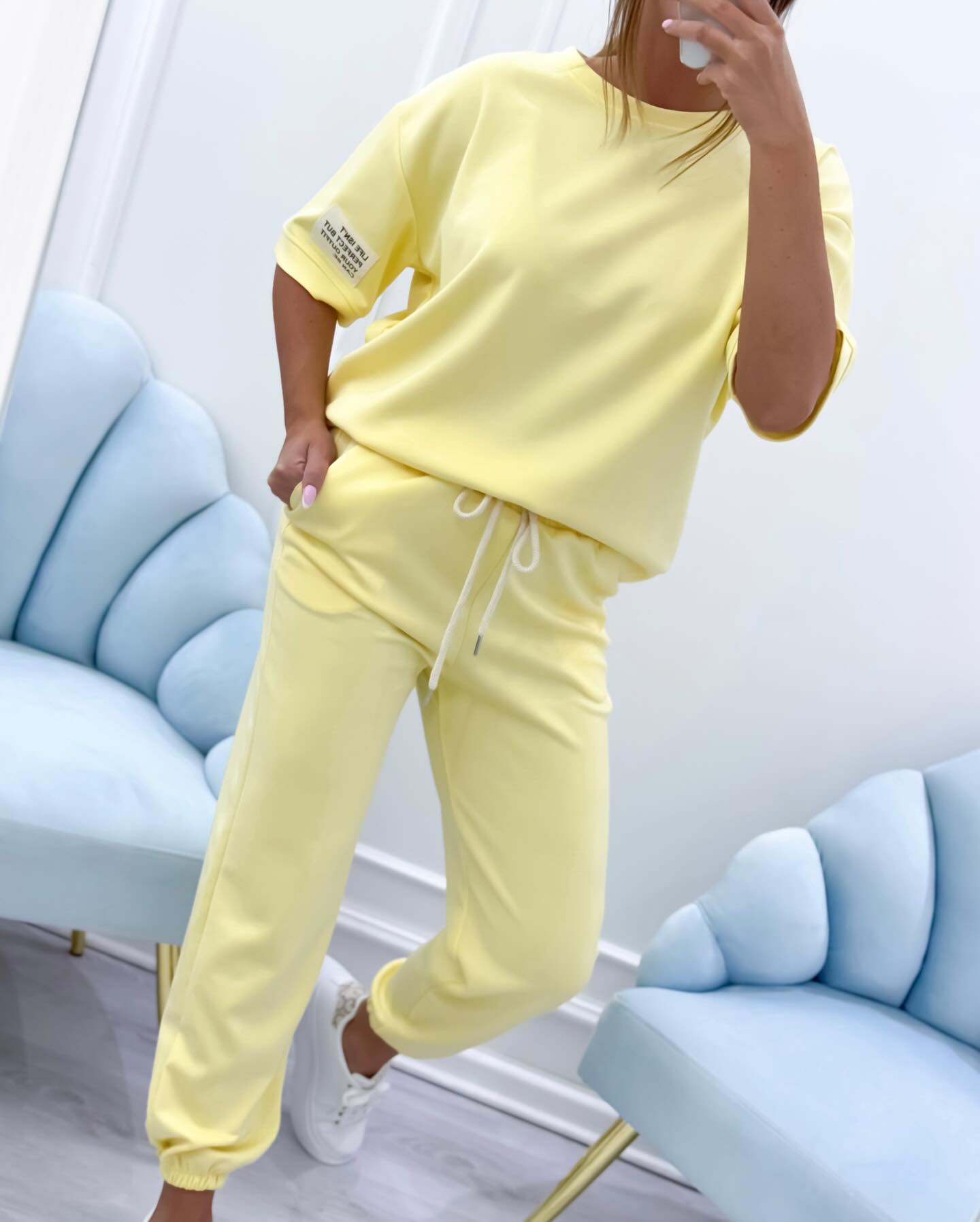 ⏳ Tijdelijke aanbieding! ⏰ Dames casual set met een effen top en broek