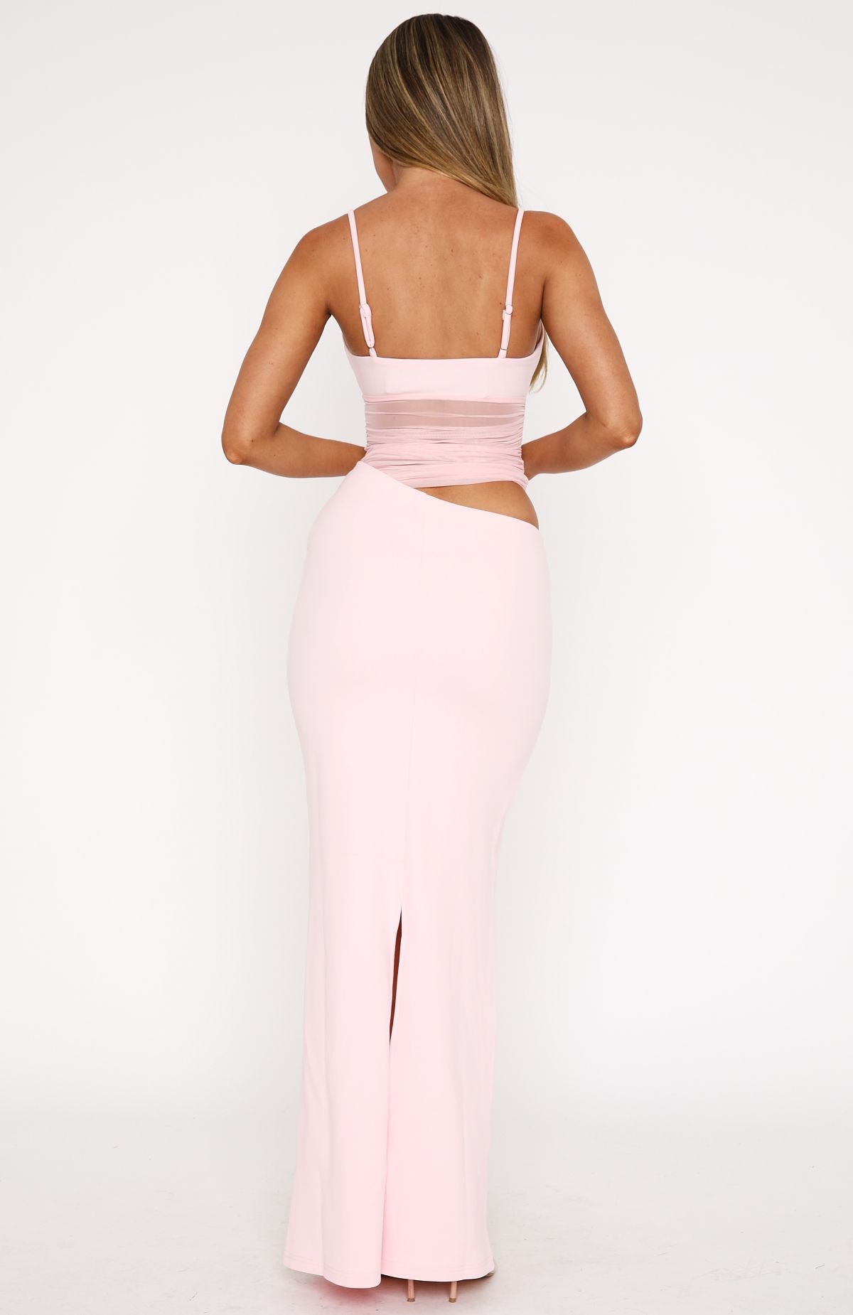 LANGE CUT OUT JURK MET MESH