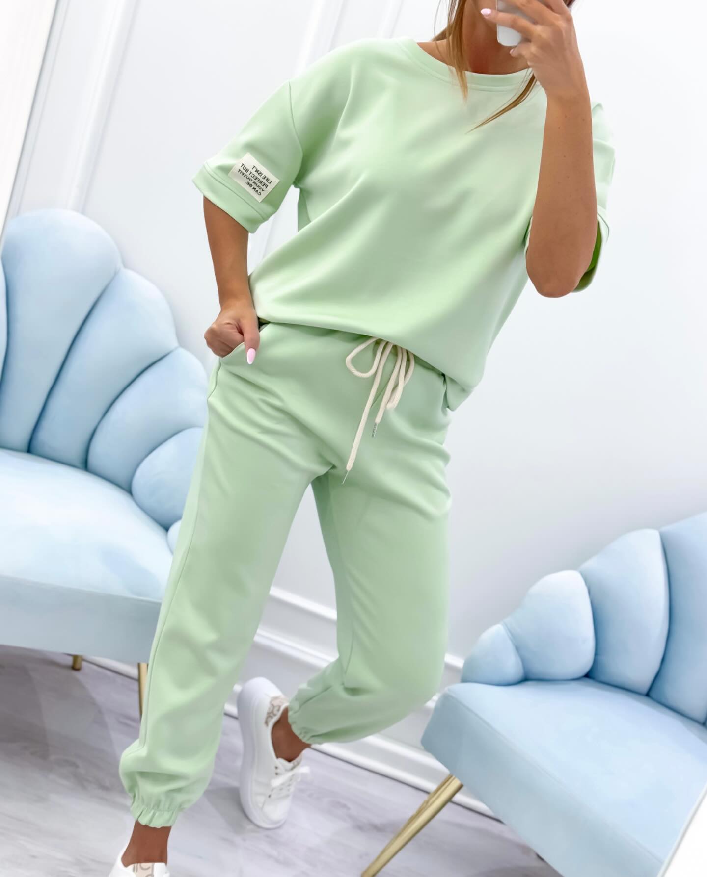 ⏳ Tijdelijke aanbieding! ⏰ Dames casual set met een effen top en broek