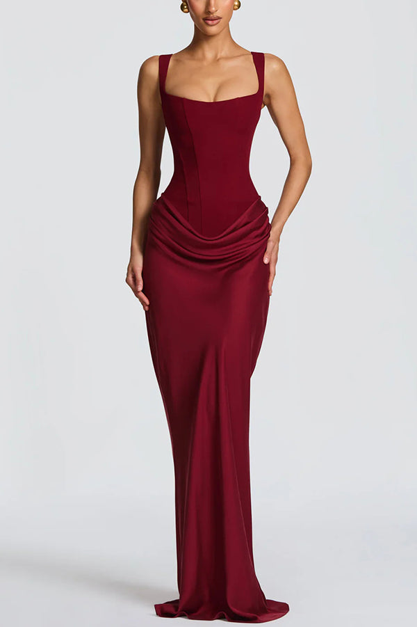 MAXI JURK MET GETAILLEERDE CORSET