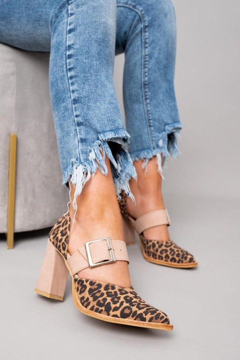 Avano™ | Elegante sandalen van leopardprint suède met stabiele hak en superieur comfort
