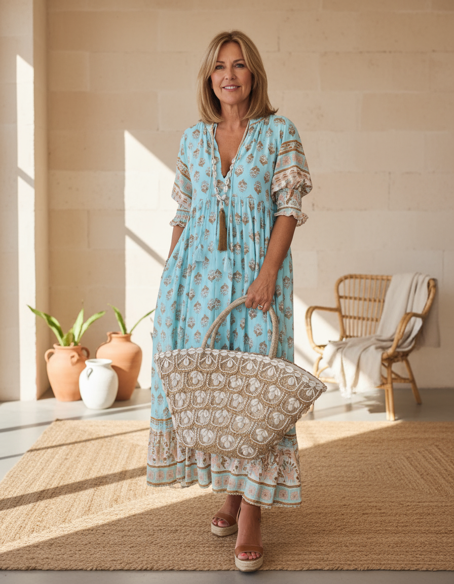 Claudia | Ontspannen Bohemian Midi-jurk