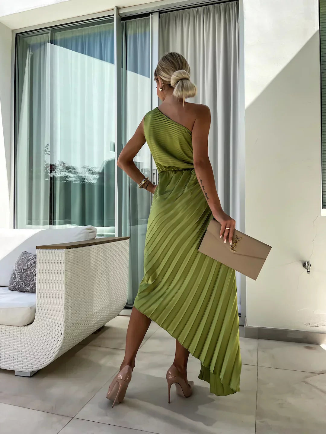 Eya™ | Elegante Bloemen Eén-Schouder Maxi Jurk