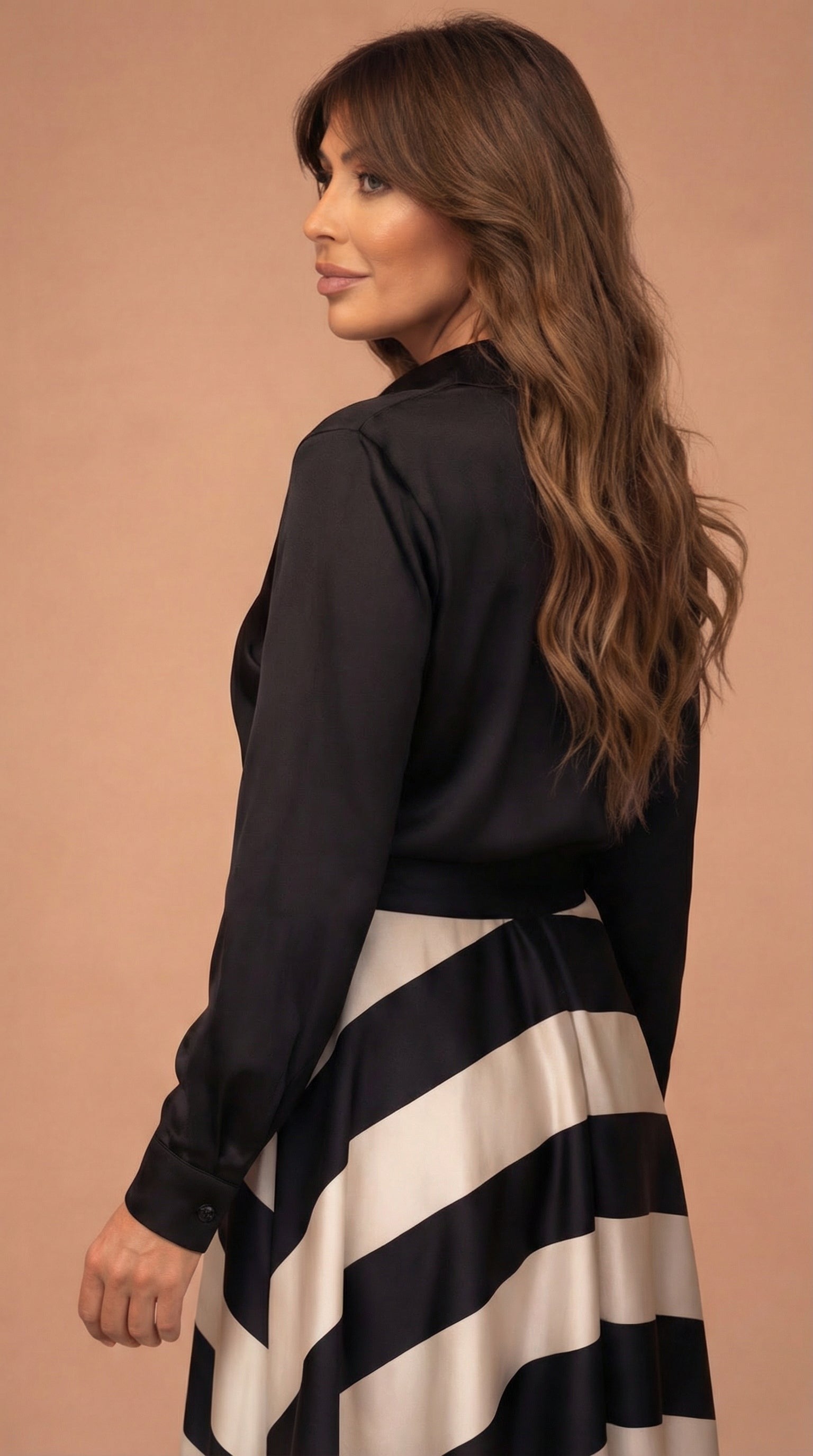 Mila™ | Gestreepte Lange Jurk met Kant
