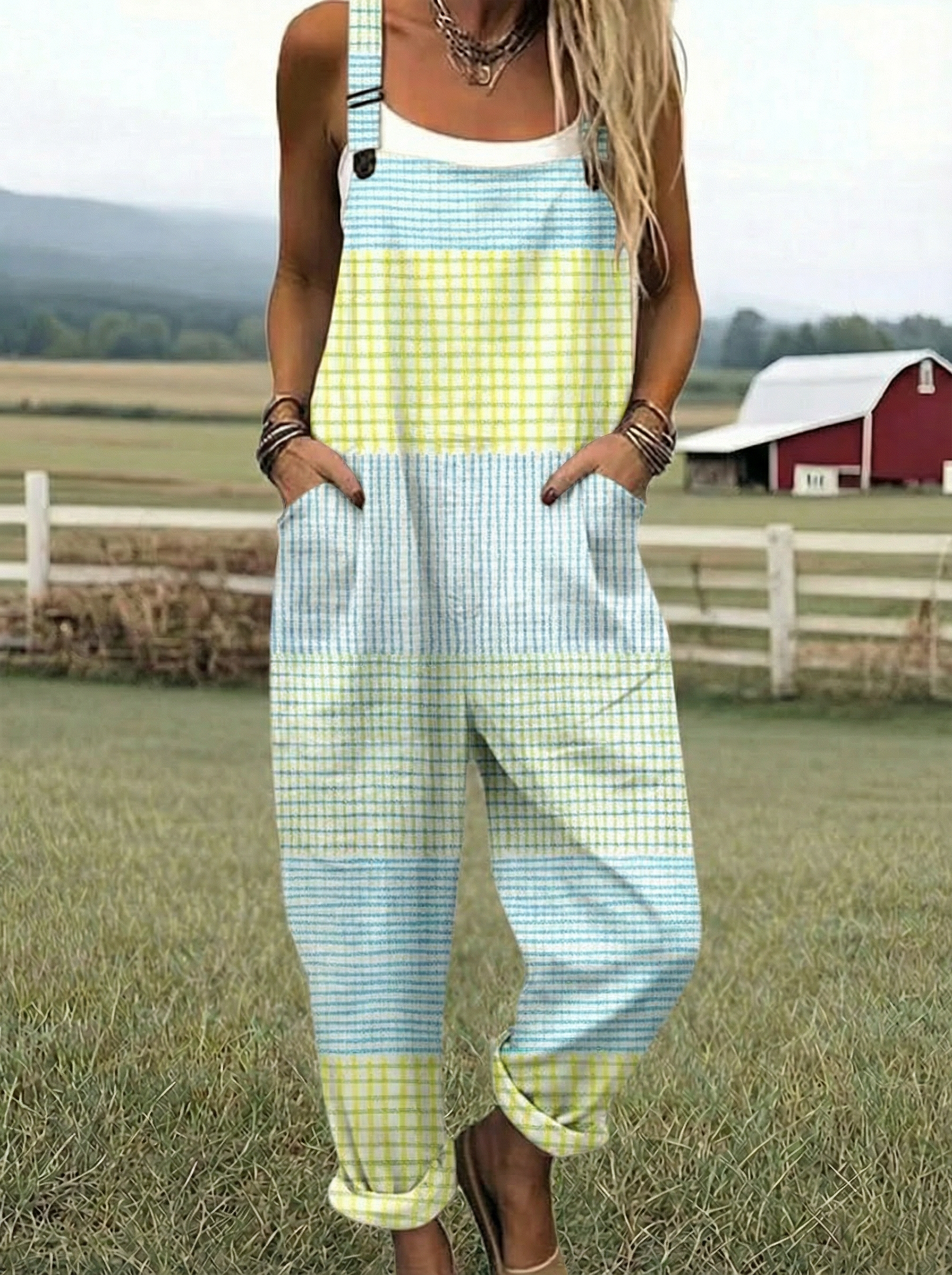 Peyton | Salopette Pastel in Ruit