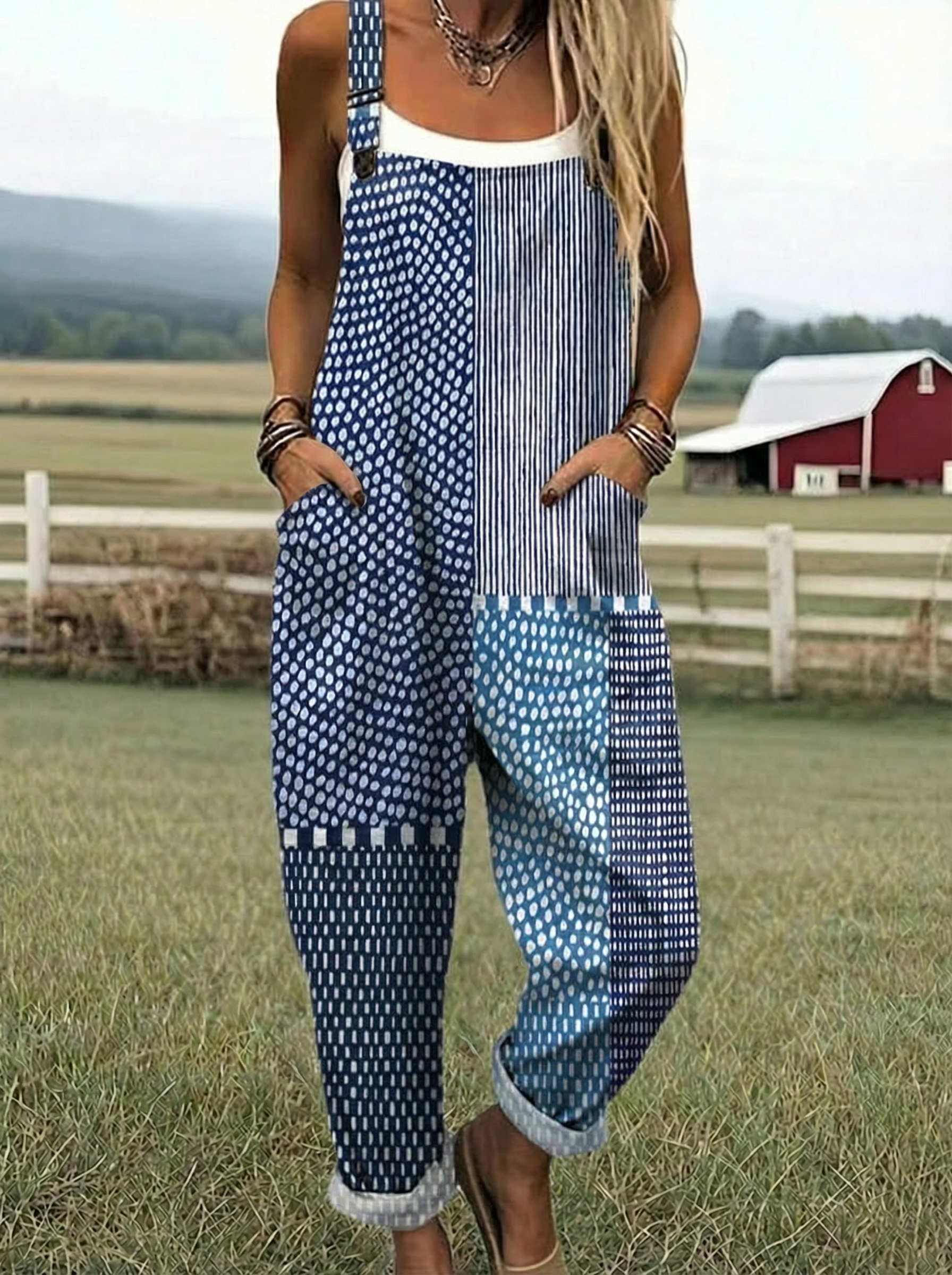 Marloes | Tuta Patchwork Blauw