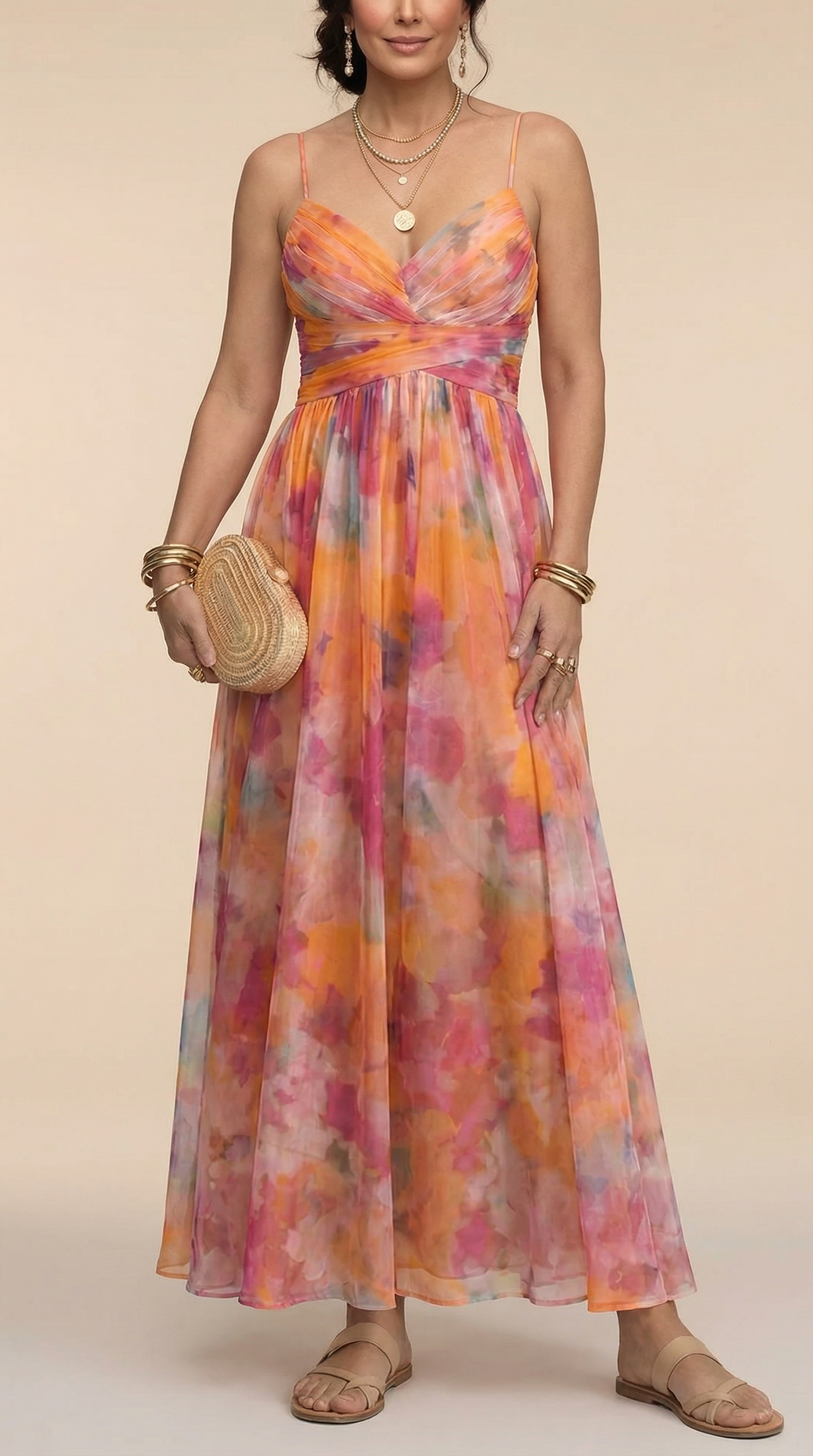 Giselle | Betoverende Maxi-jurk met Bloemenprint