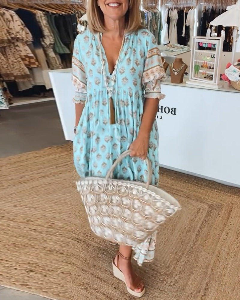 Claudia | Ontspannen Bohemian Midi-jurk