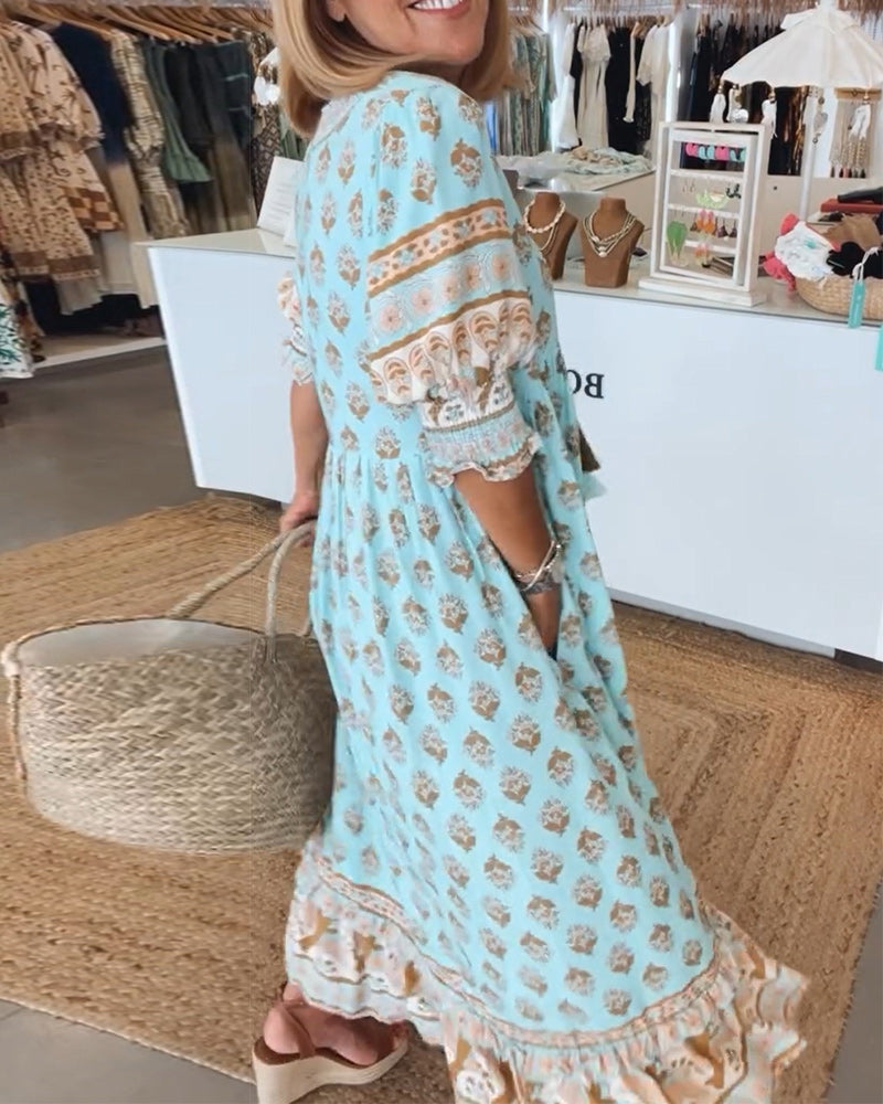 Claudia | Ontspannen Bohemian Midi-jurk