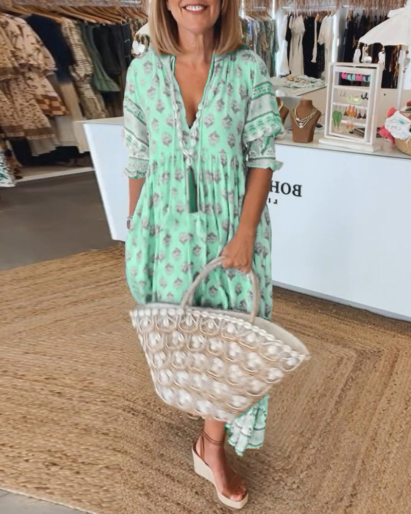 Claudia | Ontspannen Bohemian Midi-jurk