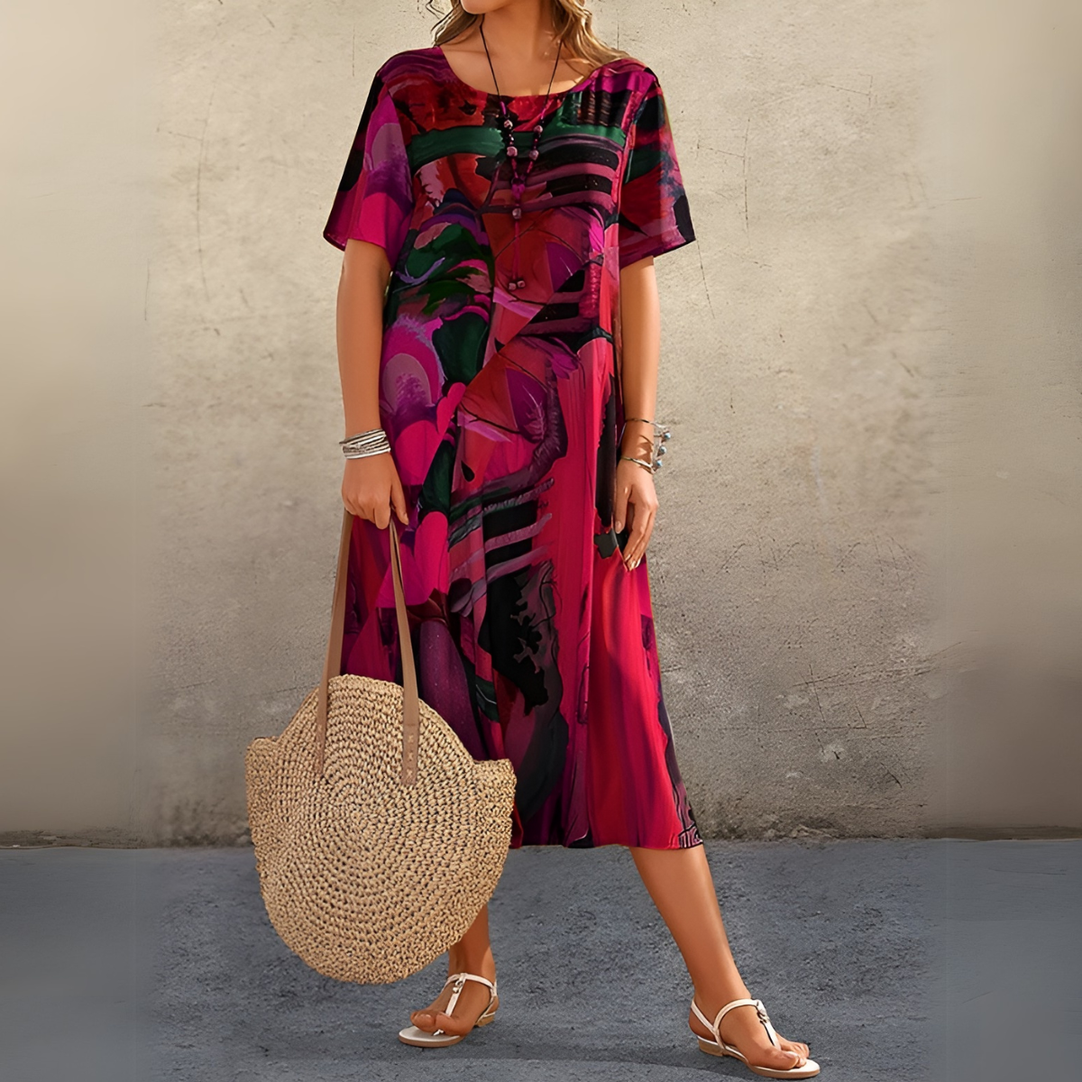 JOELLE | FLORELE JURK IN EEN LICHT EN ELEGANT STIJL