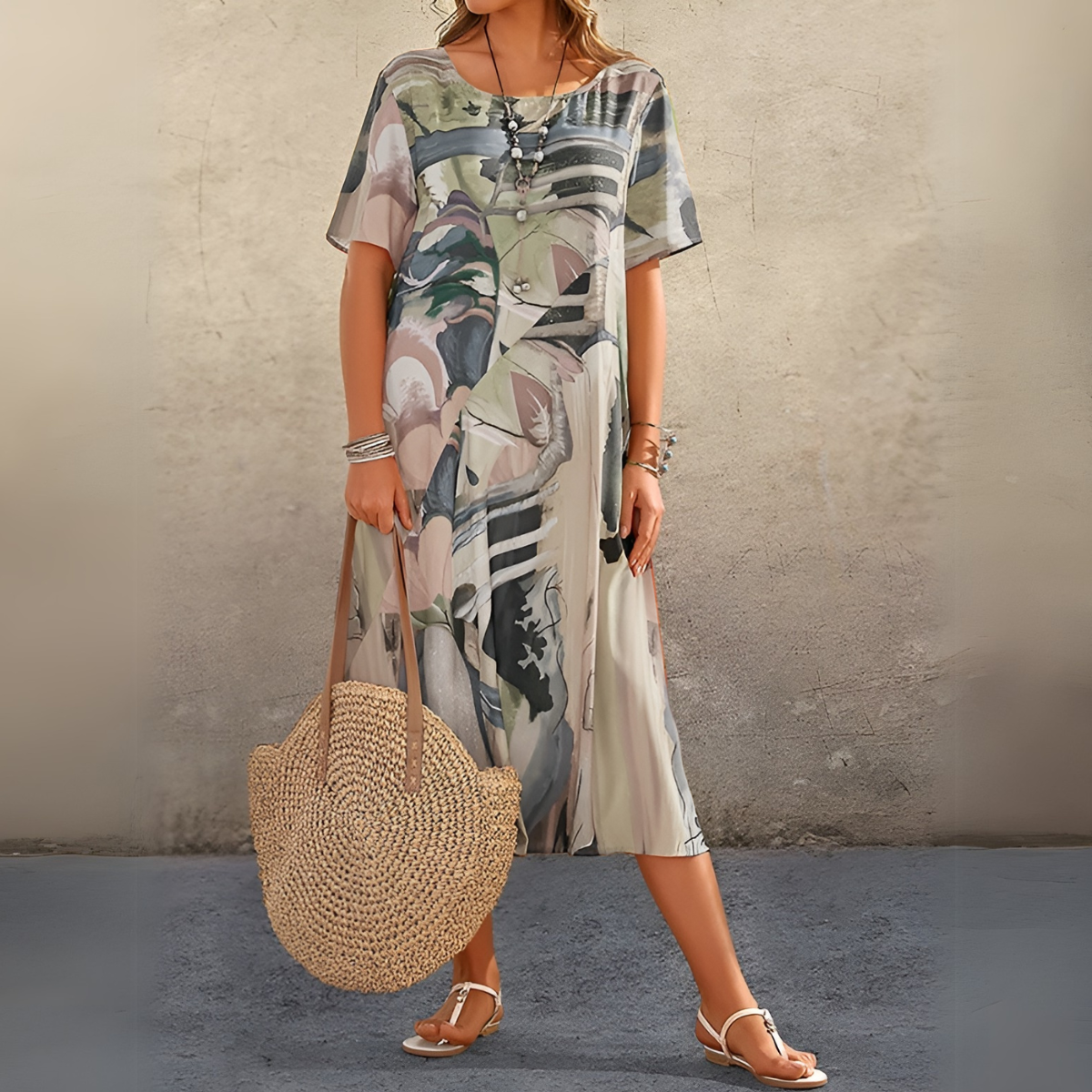 JOELLE | FLORELE JURK IN EEN LICHT EN ELEGANT STIJL