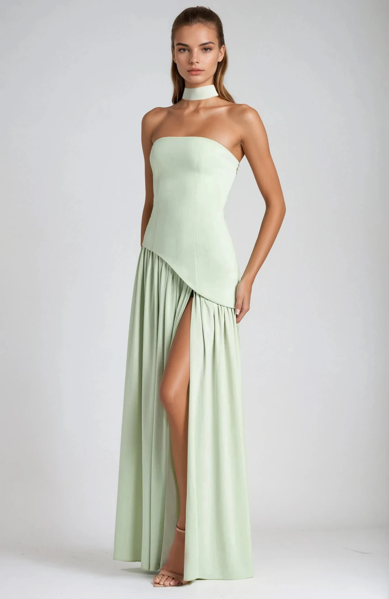 ADRIANA | LANG ASYMMETRISCH JURK MET OPENING