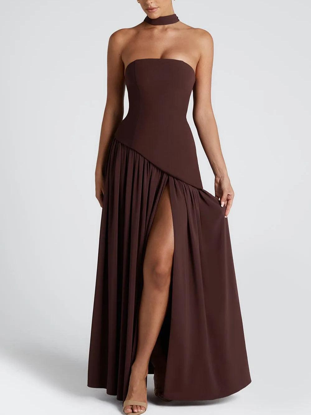 Aurélie™ | Strapless Maxi Jurk met Split
