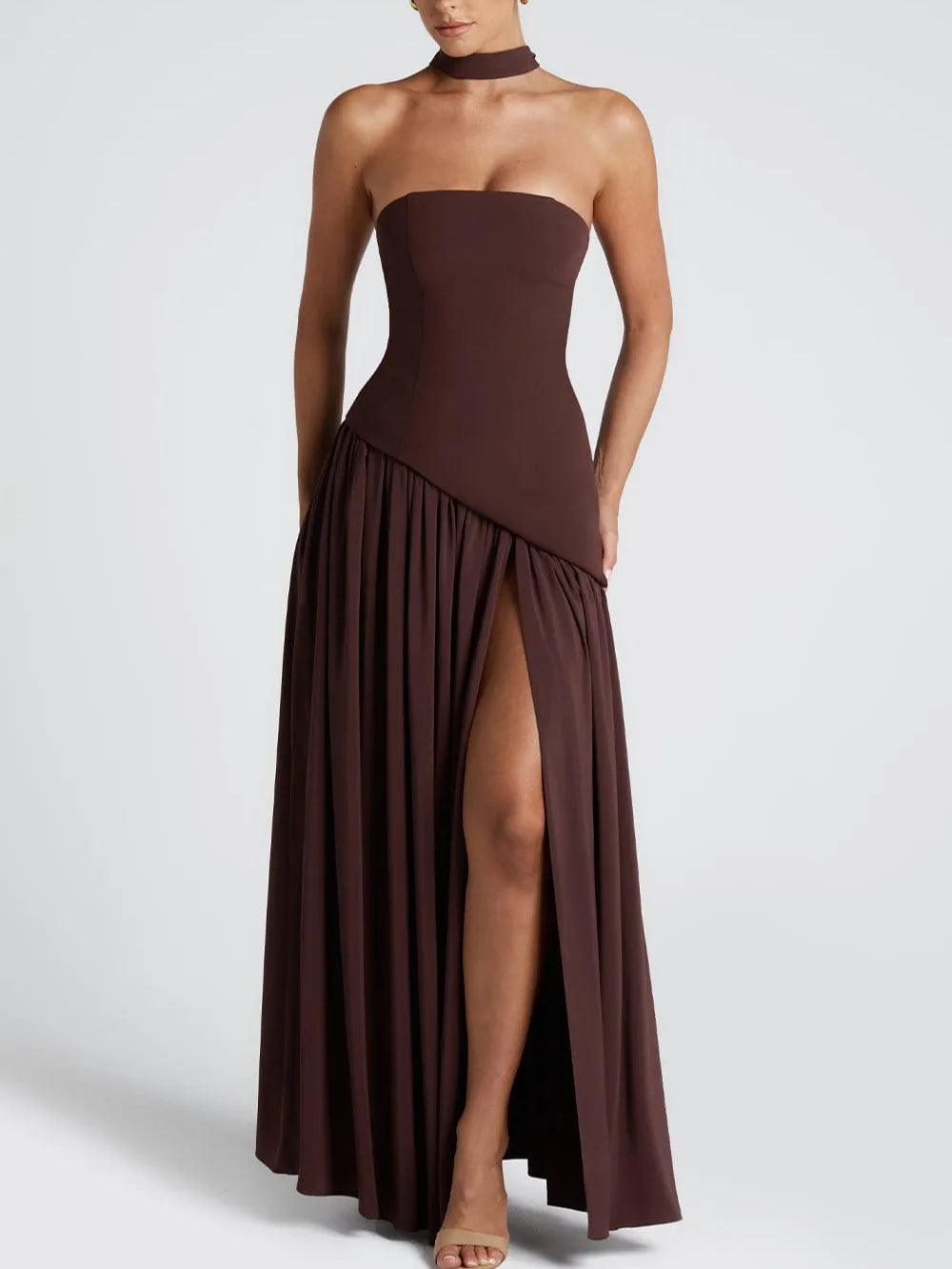 Aurélie™ | Strapless Maxi Jurk met Split
