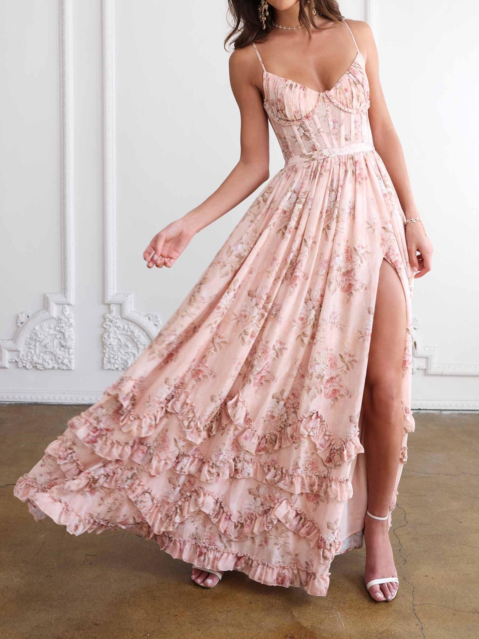 Camille™ | Maxi Jurk met Volants en Split