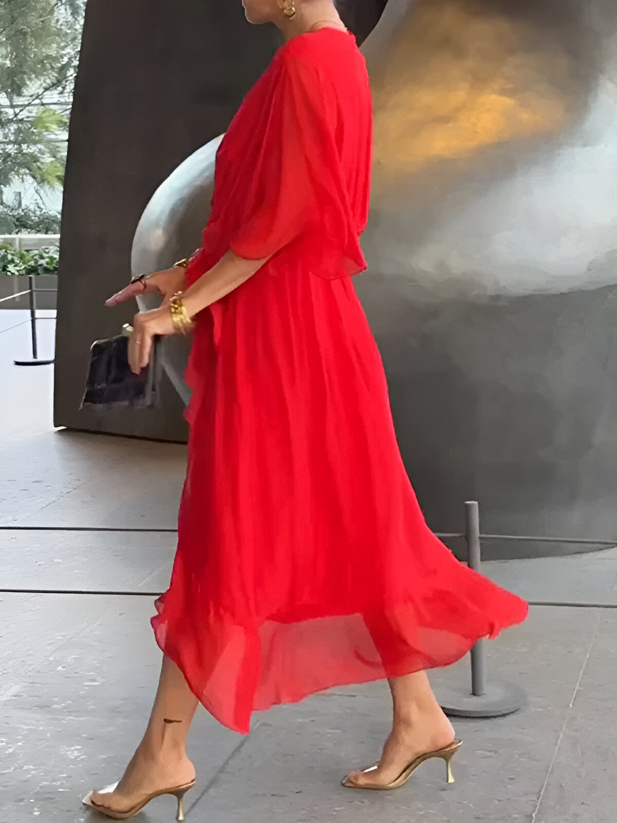 MONICA | CHIFFON JURK MET V-HALS