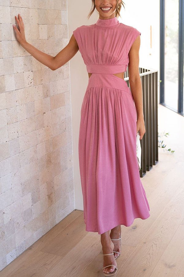 Quincy | Midi-jurk met Cut-Out en Zakken