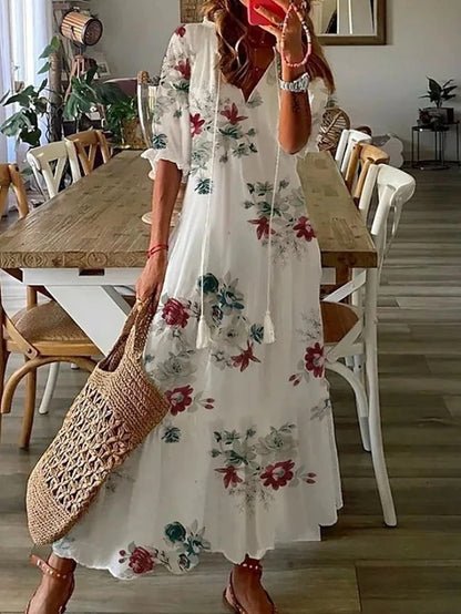 Luna | Boho midi-jurk met kwastjes